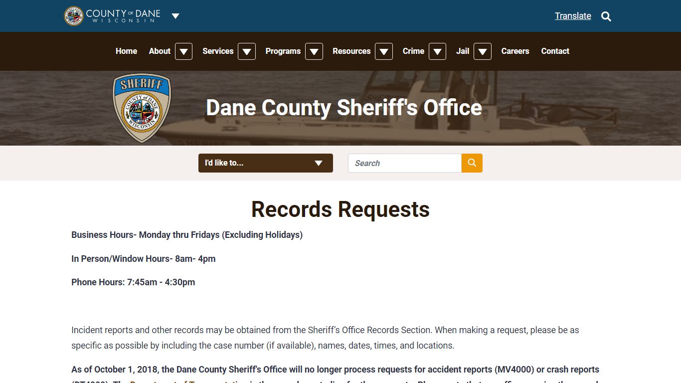 Records | Dane County Sheriff's Office